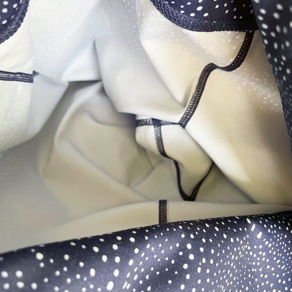 Zella High-Rise Cropped Athletic Leggings Women's Large Blue White Dot Print - Picture 9 of 9